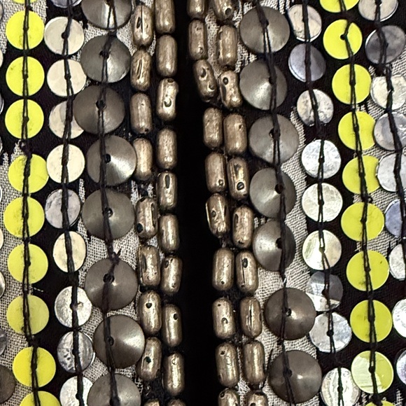 ASOS Beaded Embellished Jacket Neon Sequin Festival Boho Open Front Size 6 - Picture 5 of 8